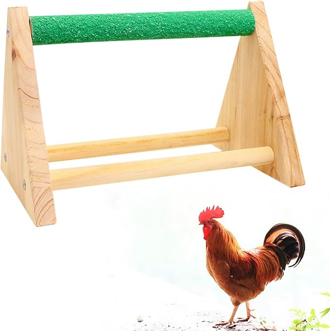 Chicken Perch Parrot Wood Perch, Trimming Bird Strong Chick Jungle Gym Roosting Bar for Coop and Brooder, Training Perch Toys for Large Bird, Parrot, Macaw, Hens (Random)
