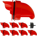 [8 Pack] Aopchry Automatic Chicken Feeder (Red), Chicken Feeders No Waste Feed, Egg Shaped Thickened Design, Rain-Proof, Suitable for Various Poultry, with Mounting Hole Opener