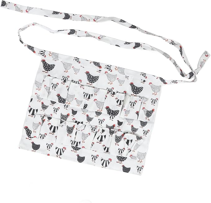 Egg Collecting Apron with 12 Pockets | Convenient Chicken Duck Goose Egg Gathering | Farm & Kitchen Apron for Adults | Sturdy Cloth Material, 160g Weight (Style 5)