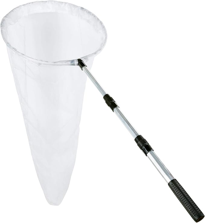 RESTCLOUD Butterfly Net with 16" Ring, 36" Net Depth, Handle Extends to 36 Inches (16" Ring, 36" Handle)
