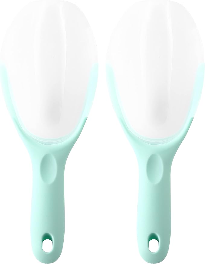 Spring Chef Magnetic Ice Scoop for Freezer - Multifunctional BPA-Free Flexi-Plastic Scoops for Dry Goods with Comfortable Handle - Scoopers for Food, Ice Machine, Flour, Popcorn - Set of 2 - Mint