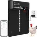 Automatic Chicken Coop Door - Programmable with App Timer, Solar/Battery/Grid Powered, Multi Anti-Pinch - Resistance Detection & Motion Sensor, Plug & Play Electric Door, Weatherproof