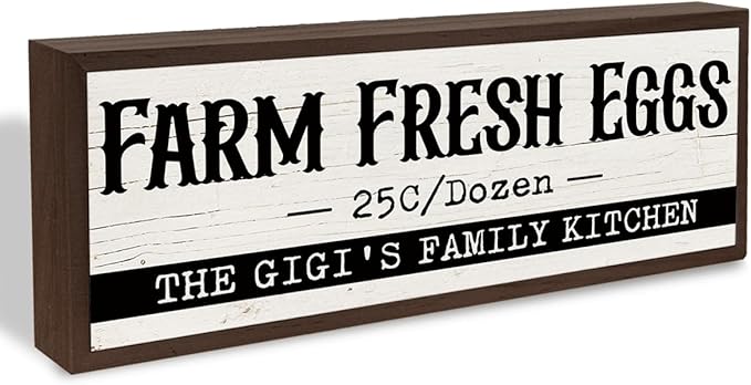 Rustic Kitchens Decor, The GIGI's Family Kitchen Sign, Decorative Wooden Wall Plaque, Family Decor, Funny Kitchen Wood Signs, Gift for Mom Grandma 9.5x3.1x1 inches