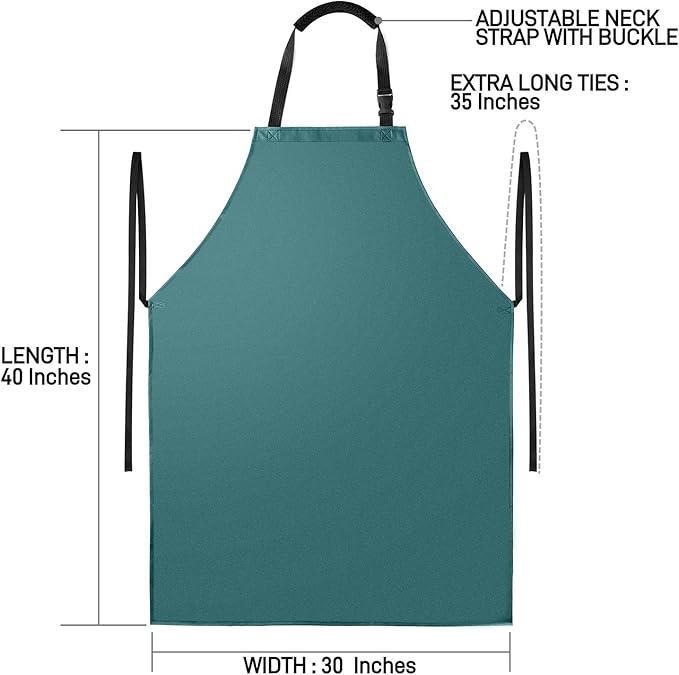 Waterproof Apron with Comfortable Adjustable Bib Rubber Vinyl Dishwasher Heavy Duty Apron for Men Women Dishwashing