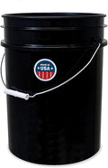 5 Gallon Bucket Only | Made in USA | Food Grade | Durable 90 Mil All Purpose Pail | BPA Free | Premium HPDE | Easy Stack and Store | Lids Not Included (Black, 1)