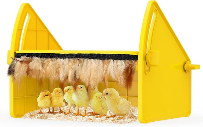 Heating Brooder Plate for Chicks Ducklings, Adjustable 3 Levels Temperature Brooder House for Keeping Poultry Warm(Yellow, L)