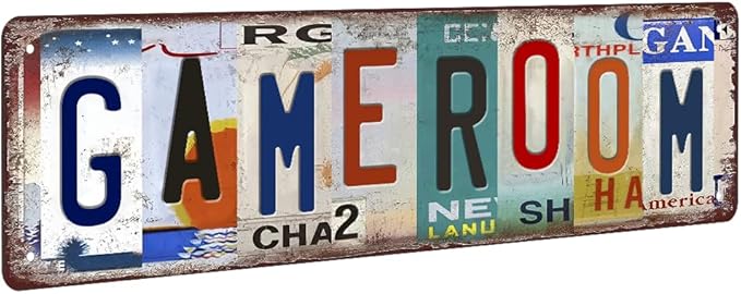 Game Room Decor Vintage Game Room Metal Tin Signs Street Signs Man Cave Home Wall Decor Gaming Wall Decor Boys Room Decor 10-12 Year Old Gamer Accessories 4x16 Inch