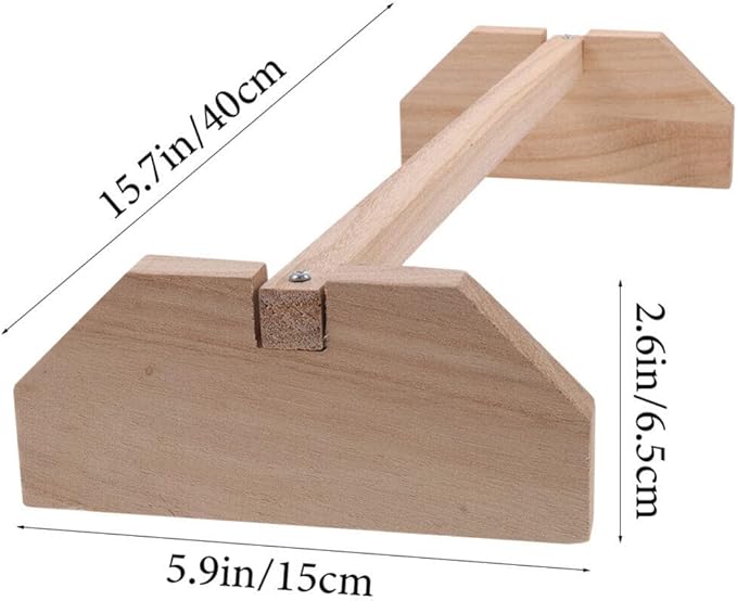 POPETPOP Natural Wood Chicken Perch Stand 15.7 Inch Indoor Roosting Platform Safe Rooster and Chick Play Accessory for Pet Birds