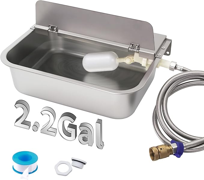 Automatic Dog Water Dispenser 8.3L/2.2Gal Auto-Fill Large Pet Water Bowl Hanging Indoor and Outdoor Large Waterer for Horse, Livestock Chickens