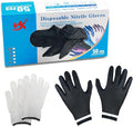 GEEKHOM BBQ Gloves Disposable Nitrile & Cotton: 50-Piece Heat Resistant Set with Liner for Cooking, Grilling & Meat Handling