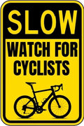 Vintage Metal Sign SLOW WATCH FOR CYCLISTS Tin Sign Retro Wall Decor For Home Coffee Bar Funny Aluminum Sign 8x12 inch