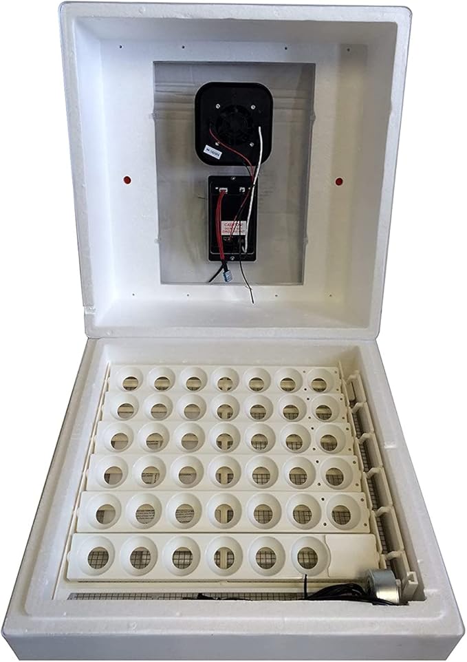 Farm Innovators 2450 Heated Digital Circulated Air Incubator with Automatic Egg Turner for Improved Egg Hatching of Up To 41 Eggs, White (4 Pack)