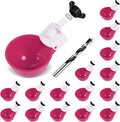 Chicken Waterer Cups (16 Pack/Purplish Red) - DIY Automatic Large Chicken Water Feeder for Ducks Quail and Various Poultry Dispenser with Matching Drill, Double Rubber Ring, Not Leaking Wate