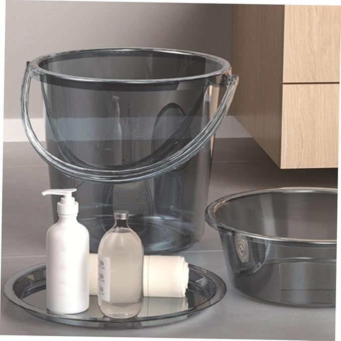 PRETYZOOM Bucket Set Washing Paint Art Bucket Water Container for Farm Bath Bucket Sterilising Bucket Tubs Large Capacity Bucket Utility Pail Wash Basin Water Pail Sink Light Grey Plastic