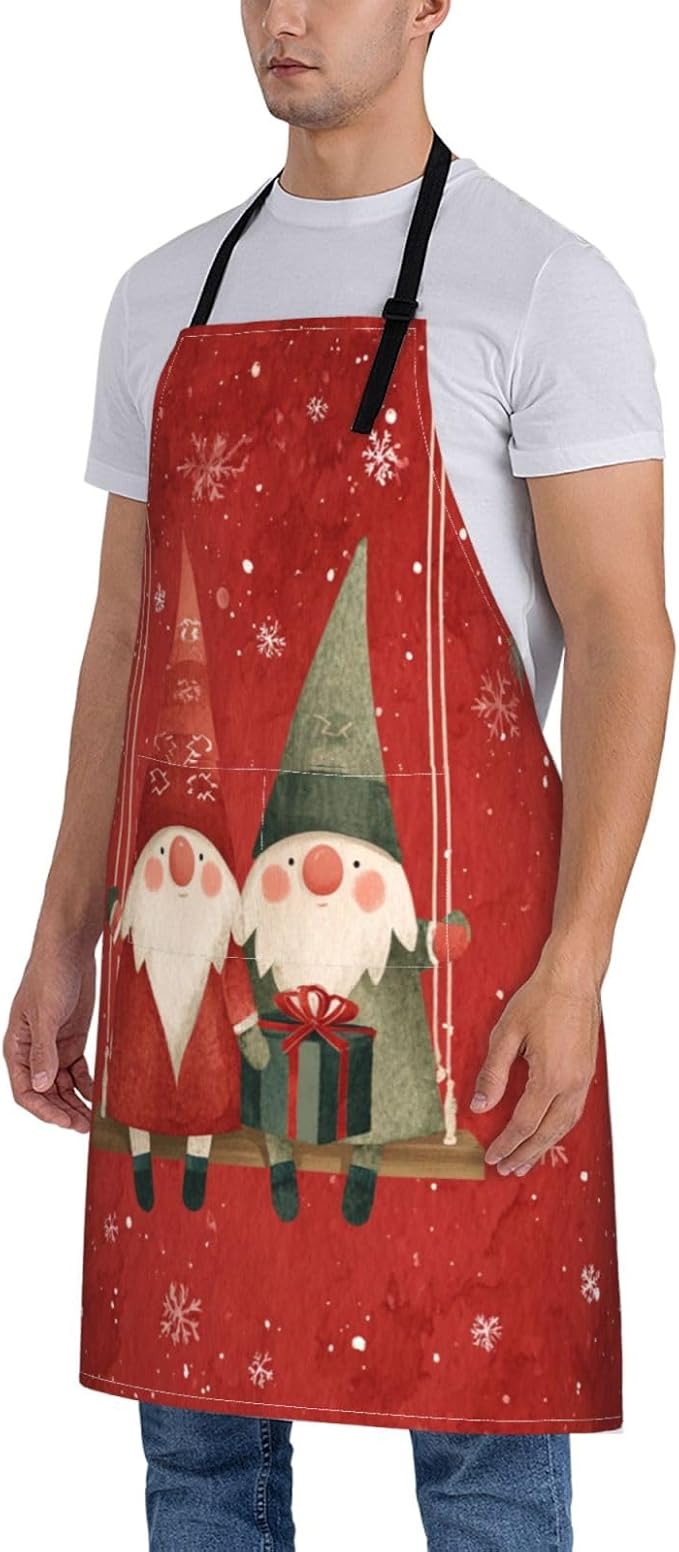 Shark Jumping Home Aprons 2 Pockets 33"×28" for Men Women, Ocean Sea Waterproof Kitchen Cooking Bib