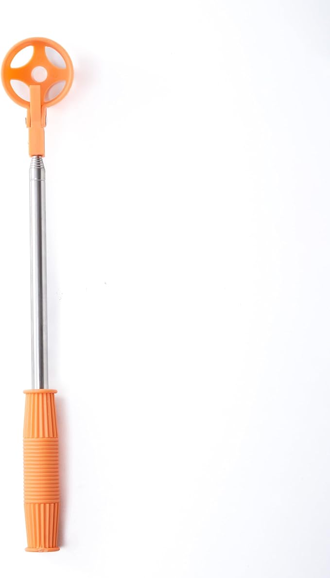 Egg Grabber for Chicken Eggs - Extendable Stainless Steel Egg Picker Tool with Non-Slip Handle, Long Reach Egg Lifter for Collecting Fresh Eggs from Coop, Poultry Nest, and Farm Use