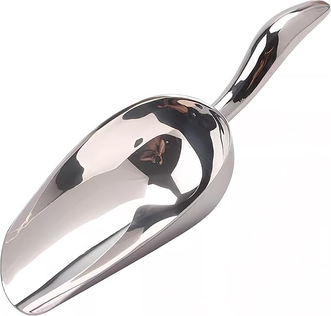 Ice Cube Scoop for Freezer Stainless Steel Ice Scoops Shovel for Ice Maker Coffee Bean Food Candy Flour Popcorn,6OZ Small Kitchen Utility Scoops with Good Grip Handle for Bar Outdoor Party