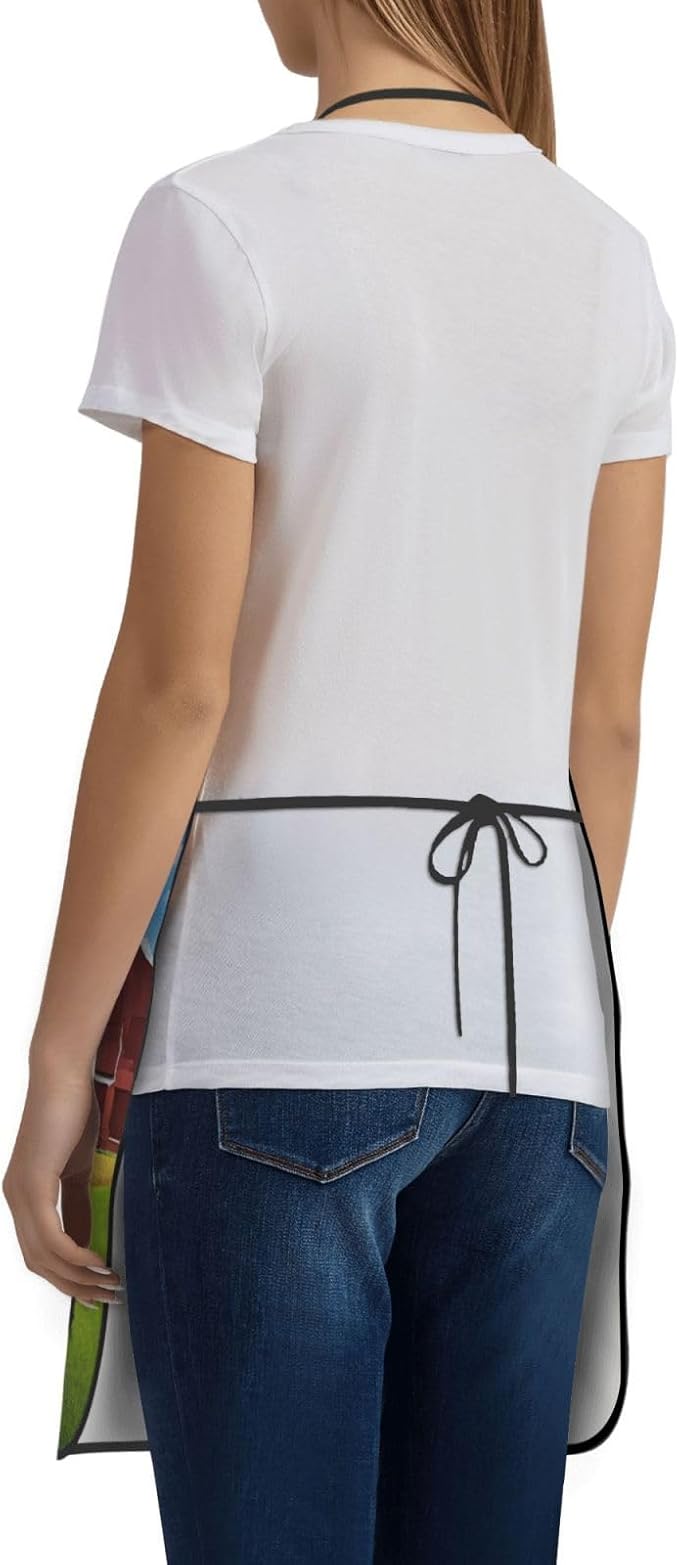 Premium Soft Water-Resistant Apron For Cooking, Gardening, Bbq, Company Farm Tractor Aprons For Men Women, Unisex Adjustable Waist Work Bib Chef Apron For Kitchen, Cafe, With Pocket