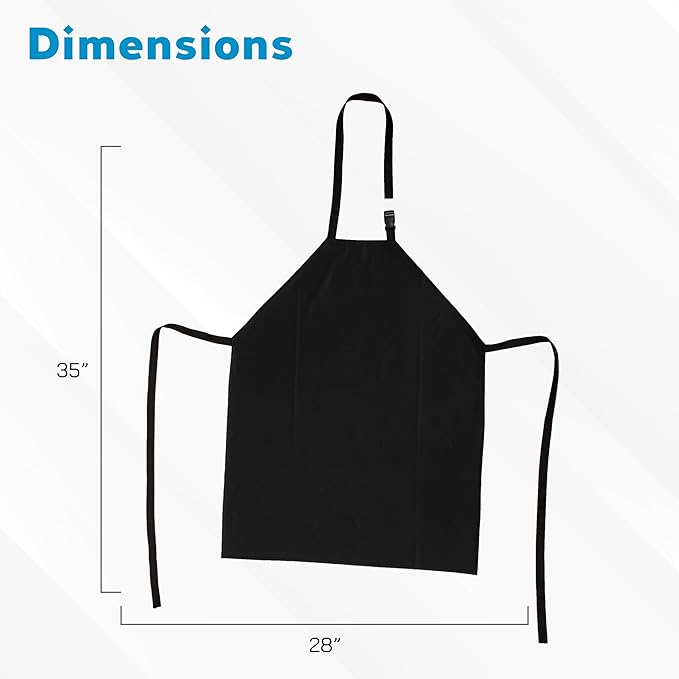 Aulett Home 35" Waterproof Rubber Black Vinyl Apron for Dishwashing, Lab, Butcher, Dog Grooming - Industrial Plastic