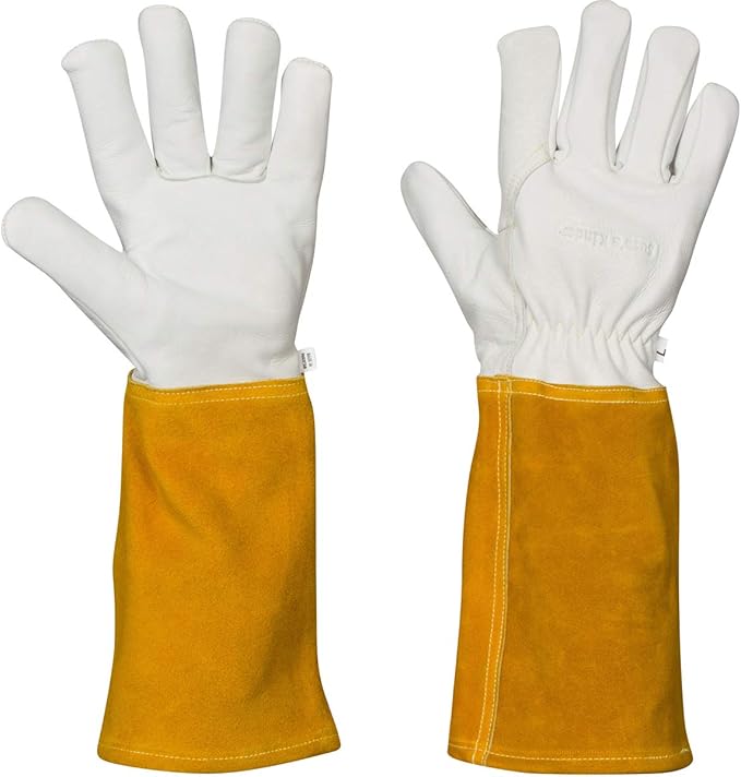 Suse's Kinder Animal Handling Gloves Leather Padding Dog,Cat Scratch,Bird Falcon Gloves Grabbing Reptile Squirrel Snake Bite