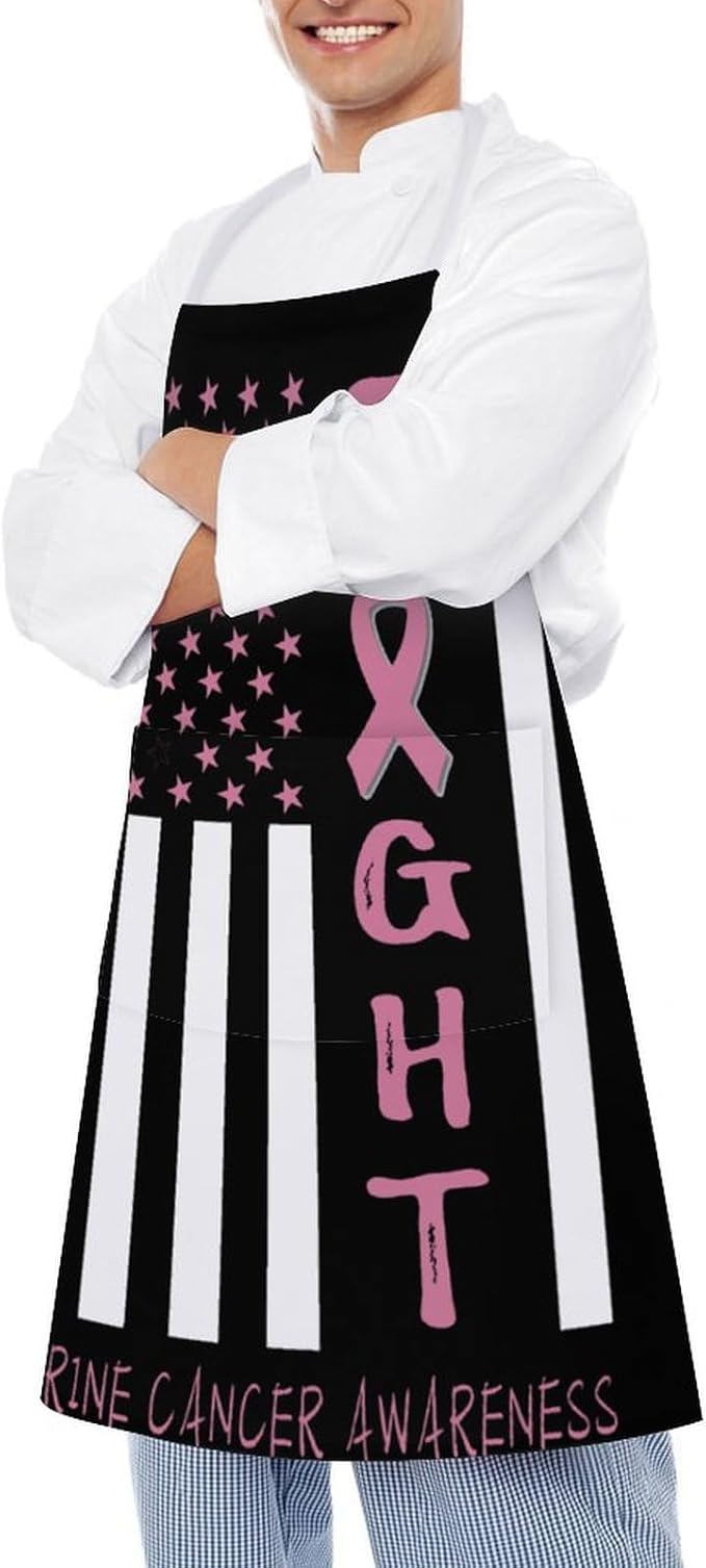 Bahamas Map Flag Apron,Waterproof Unisex Adult Aprons with Pockets Kitchen Baking Aprons
