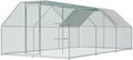 Chicken Coop Large Metal Chicken House/Pen with Climbing Frame for 15-20 Chickens, Outdoor Walk-in Poultry Cage Flat Shape for Ducks, Rabbits, Dogs Etc, 236" x 117.6" x 78.7" - 2 Box Set