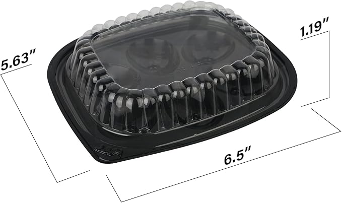 MT Products Clear Deviled Egg Containers with Lid 6.5" x 5.63" x 1.19" - Deviled Egg Platter Tray 6 Eggs (Case of 408) - Made in the USA