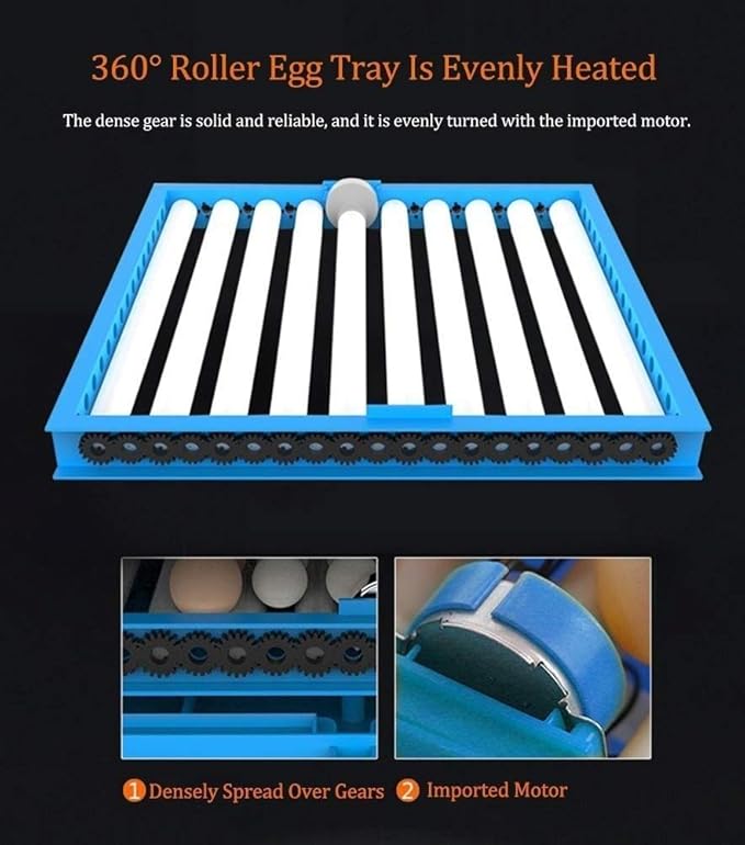 192 Egg Incubator Automatic Turning, Digital Poultry Hatcher with LED Display Egg Tray Temperature & Humidity Control,Duck Chicken Bird