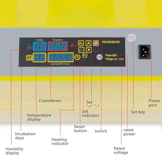 CROSSDESIGN Automatic Digital Egg Incubator 48 Eggs Poultry Hatcher Machine Breeder w/Temperature Control & Auto Turning for Hatching Chicken Duck Goose Quail Birds