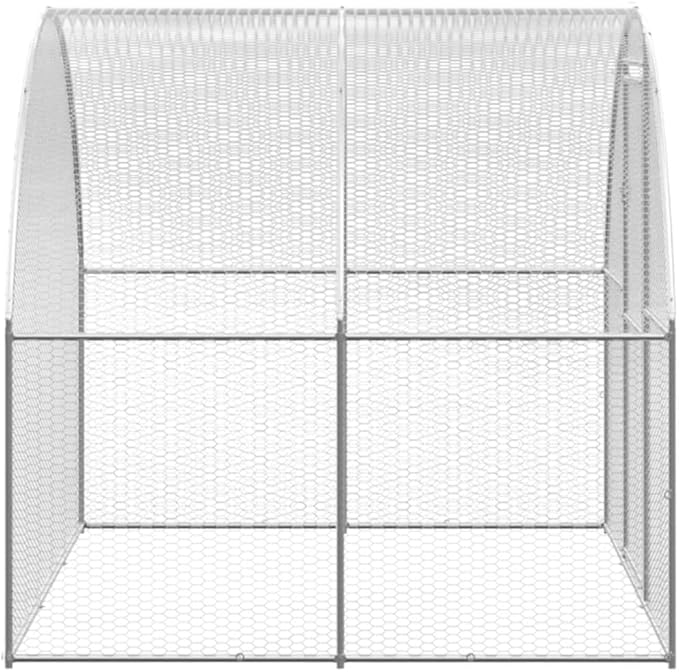 Large Metal Chicken Coop, Walk-in Poultry Cage for Backyard, Galvanized Steel Run for Hens, Ducks, and Small Animals, 9.8 x 9.8 x 6.6 ft Outdoor Enclosure