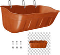 Hanging Goat Feeders,Chicken Feeder Waterer,Large Feed Trough 7.5 Quart 1 Pack,Hanging Fence Feed Trough for Poultry Livestock,Terracotta