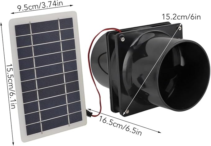Solar Powered Fan,10W Efficient Solar Exhaust Intake Fan, Ventilation Fans for Chicken Coops, Greenhouses, Pet Houses, Sheds & Windows