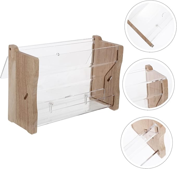 VANZACK Rutin Automatic Poultry Food Feeder Transparent Multi Use Chicken Feeding Box for Parrots and Birds Easy Installation for Home and Professional Use