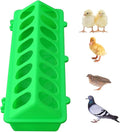 Flip Top Chick Feeder Trough Plastic Flip Top Bird Small Poultry Feeder Chicken Pigeon Duck Quail Feeder Waterer Small Chicken Feeders No Waste No Mess (Green)