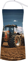 Adult Apron with Pocket, Adjustable Fantasy Farm Tractor Bib Aprons for Kitchen, Cross Back Chef Aprons for Man Woman, Waterproof Apron for BBQ Crafting Outdoors, Cooking