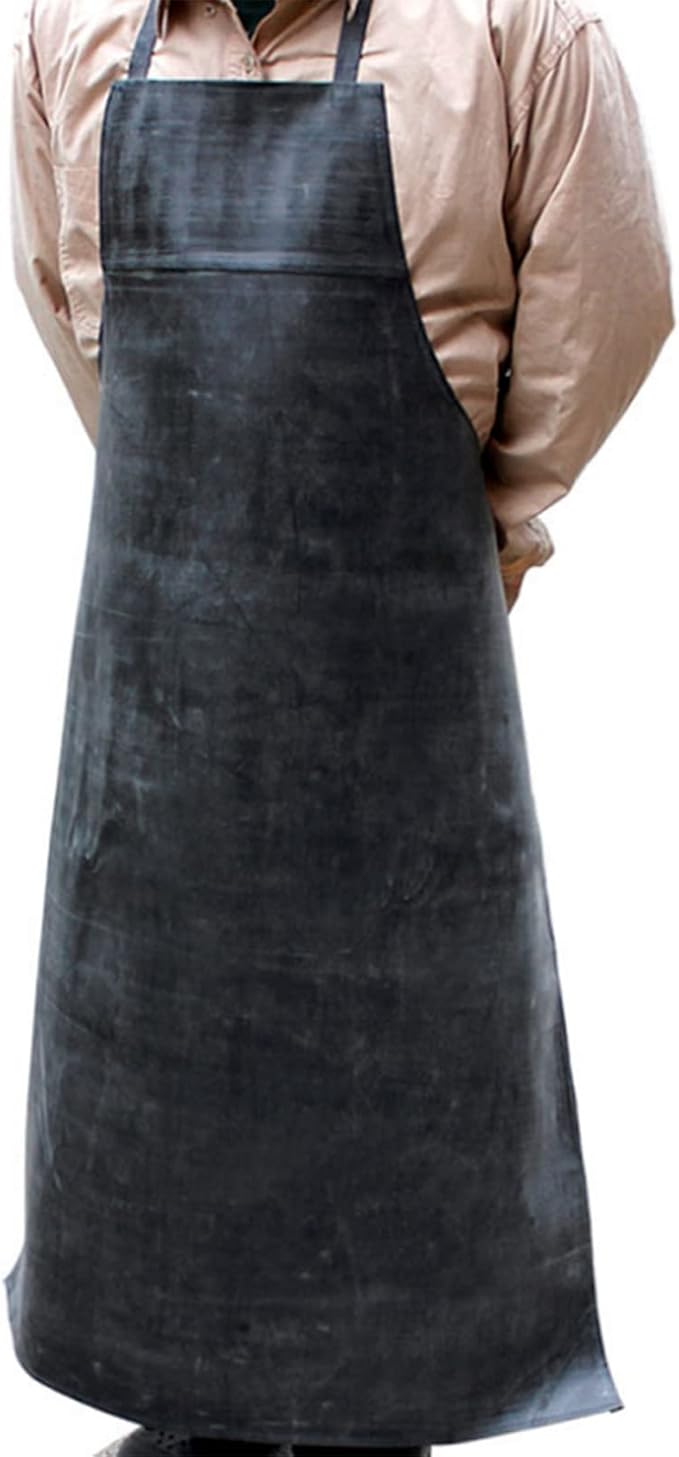 Waterproof Apron Rubber,42" Adjustable Extra Long Industrial Work Apron for Grilling Dishwashing Lab Kitchen Butcher，Vinyl Heavy Duty Aprons for Adults