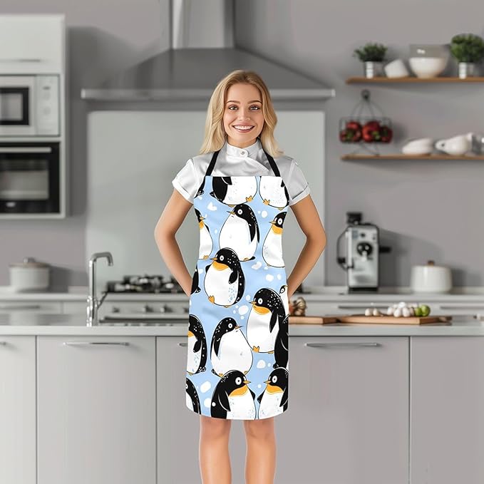 jejeloiu Cartoon Cats Apron for Women Men 26"x31"