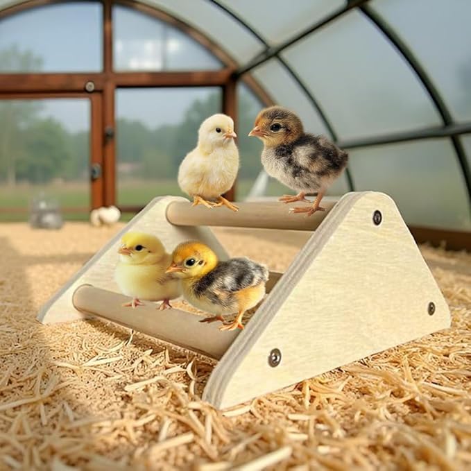 Chicken Toys, Roosting Bars for Chicks in Coop and Brooder, Wooden Chicken Perch, Coop Accessories for Large Bird, Baby Chicks, Parrot