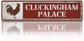Funny Chicken Coop Decor, Cluckingham Palace Sign, 15.8x4 inches, Vintage Style Metal Sign, Rustic Chicken Decorative, Rooster Farmhouse Decor, Farm Yard Signs, Decorative Aluminum Signs