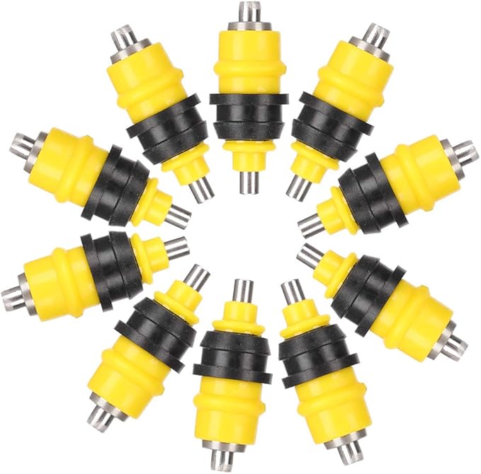 Automatic Chicken Water Nipple Drinker, 10Pcs Stainless Steel Ball Poultry Water Nipple Drinker Feeders Drinking Fountain Ball Valve Type Drinkers for Poultry Hen Duck