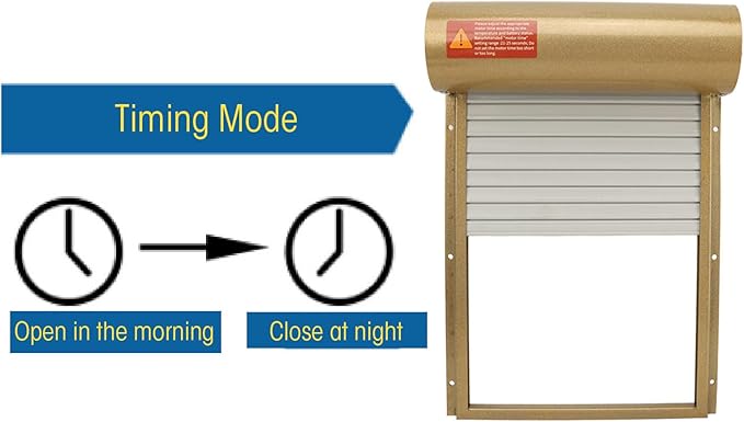 Automatic Chicken Coop Door, Solar Powered Timer Control with LED Display for Poultry Safety Duck Goose Farm, Metal Plastic Construction (Gold)