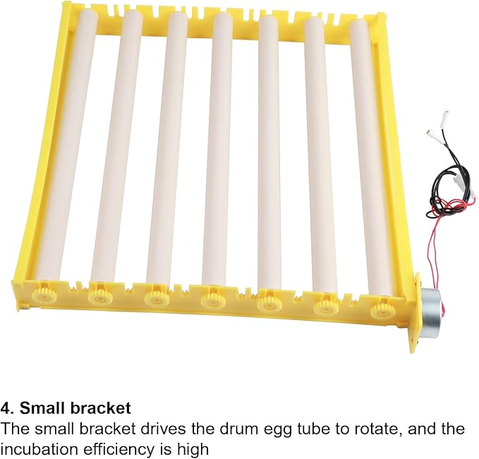 GLOGLOW Egg Incubation Tray, Automatic Egg Turner with 7 Rollers for Chicken Duck Bird Quail Hatching Home Farm Use 16.9x16.7x2.1 Inch