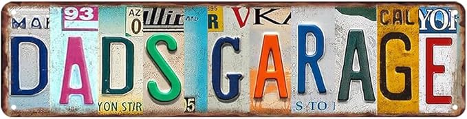 Garage Decor Garage Gifts For Dad Tin Sign Best Dads Garage Signs Vintage Dad's Workshop Sign Father Garage Signs 4x16 Inch