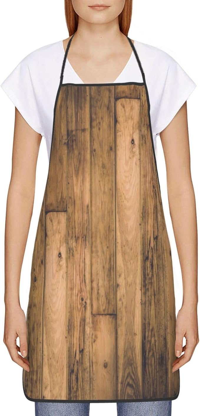 Rustic Barn Wooden Wood Planks Farmhouse Apron, Innovative And Durable Waterproof Effect Make It Very Unisex
