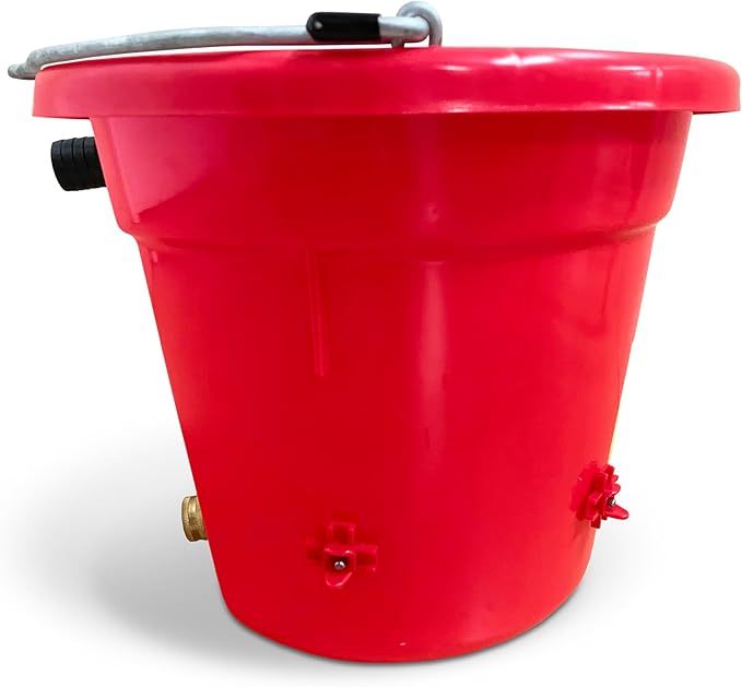 Cowboy's Self-Cleaning Red Chicken Waterer with Nipples