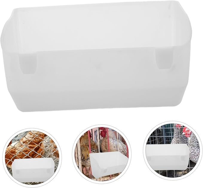 VICASKY 2pcs Hanging Chicken Feeders Poultry Troughs for Chickens and Pigeons Versatile Plastic Design for Farm Use Easy to Install Reduces Waste
