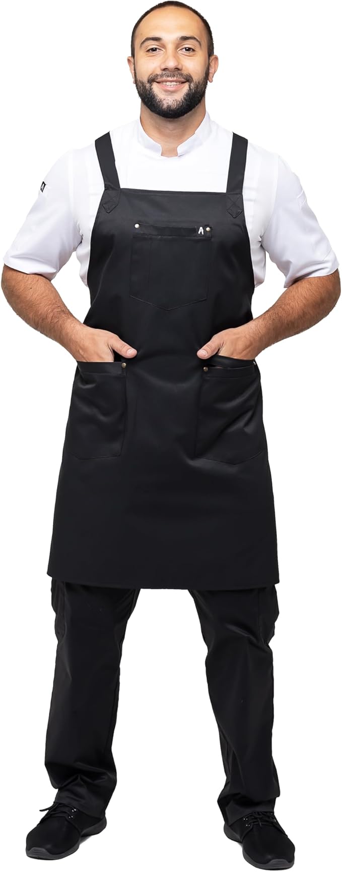 Aquasafe Water-Repellent Cross-Back Bib Apron - Unisex One Size