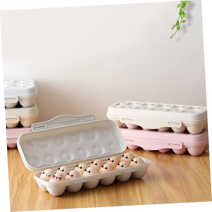 2pcs Egg Box for Fridge Egg Tray Sturdy Storage Container Stackable Fridge Accessories Material Easy to Clean