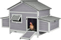 GUTINNEEN Chicken Coop Outdoor Hen House Duck Coop Rabbit Hutch Wooden Poultry Cage with 3 Perches,2 Sides Large Nesting Boxes