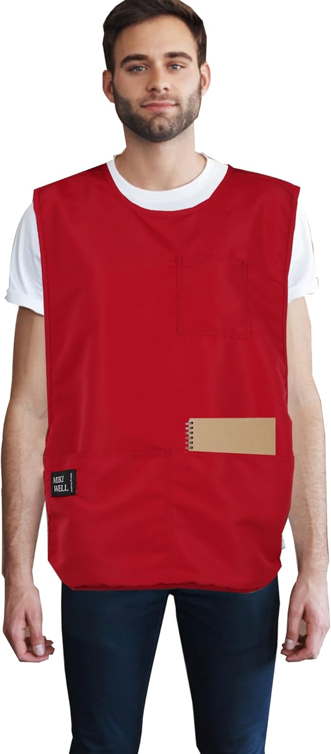 Waterproof Unisex Cobbler Apron with 4 Pockets Vest Style Ultralight Chef Waiter Work Overalls